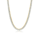 Brilliant Cut Tennis Necklace Finished in 18kt Yellow Gold 4mm